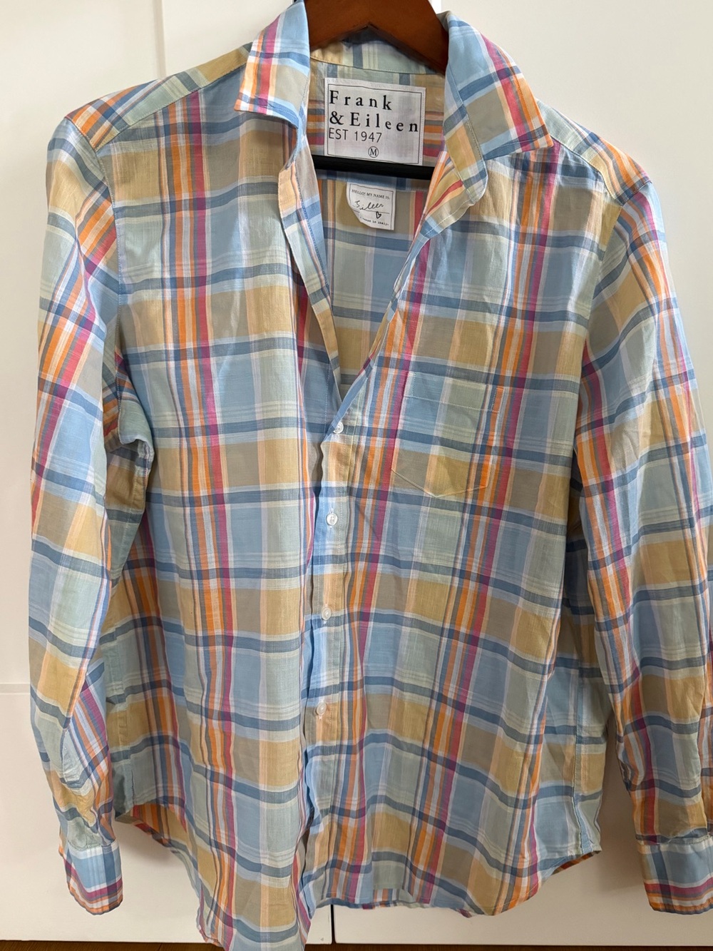 Frank & Eileen Eileen Relaxed Plaid Button-Down Shirt in Italian Cotton (Medium)